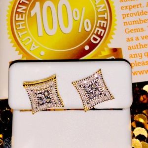 Authentic Turkish made Natural REAL Diamond custom made earrings 1/4ct Christmas